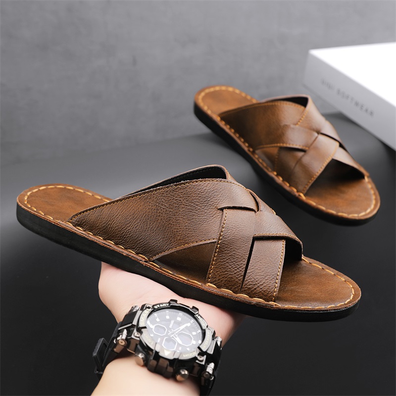 Men'S Shoes Qn - Мужские повседневные сандалии из натуральной кожи,