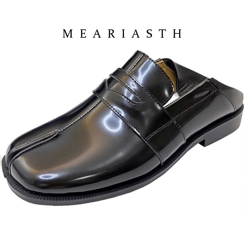 Men'S Shoes Qn - Черные лоферы таби из лакированной кожи