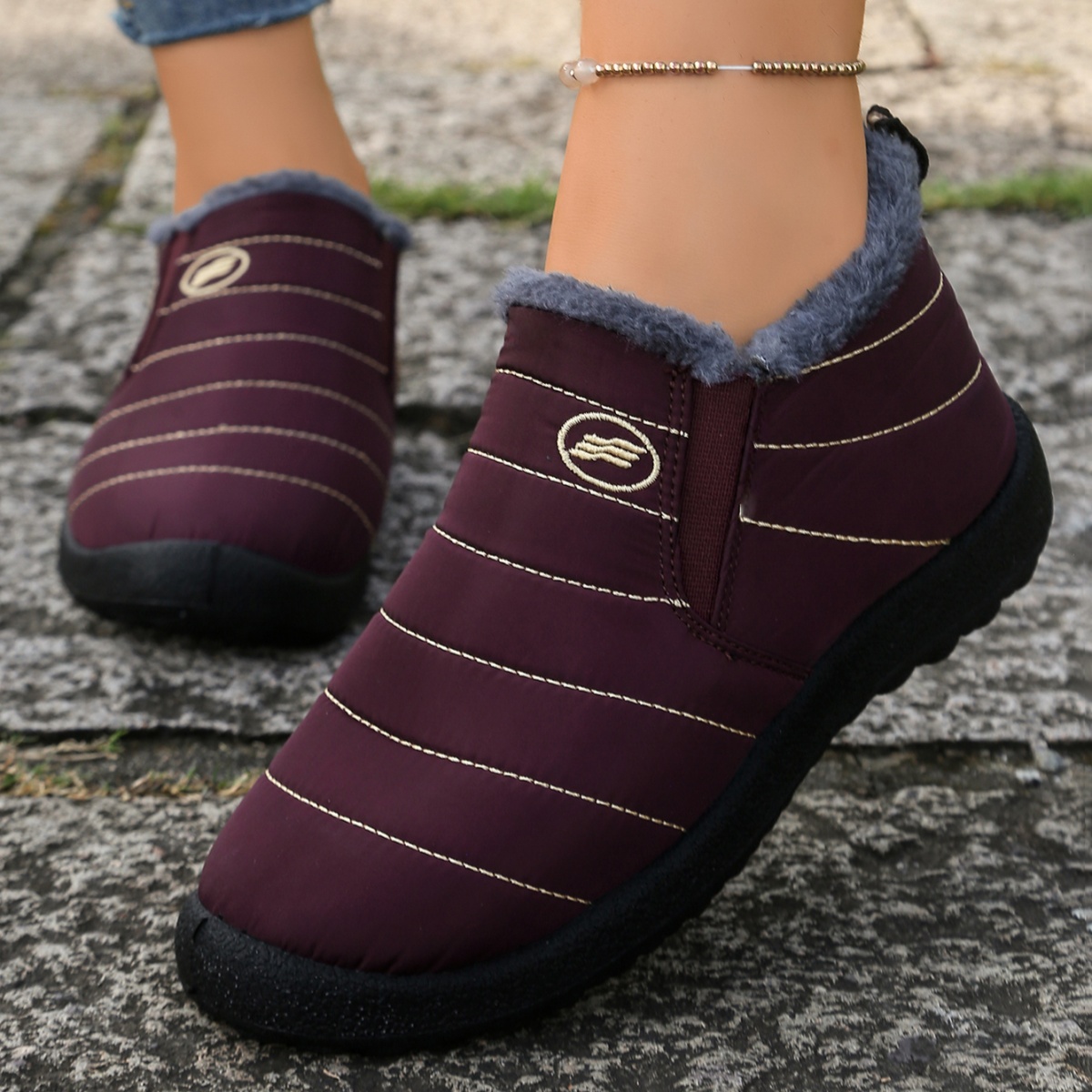 Men Shoes Online - Мужские водонепроницаемые зимние ботинки на меху,