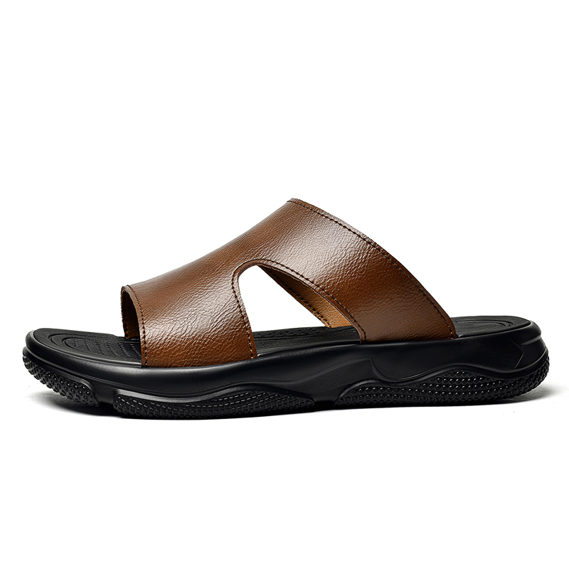 Мужские кожаные сандалии-шлепа – обзор и цена Men'S Shoes Qn
