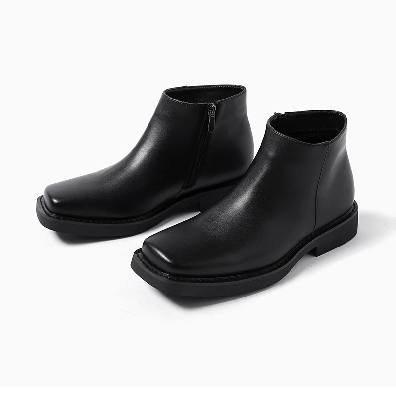 Черная новая модная мужская по – обзор и цена Men'S Shoes Qn