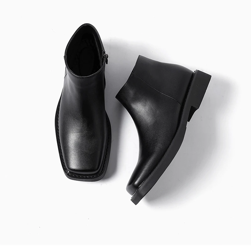 Черная новая модная мужская по – обзор и цена Men'S Shoes Qn