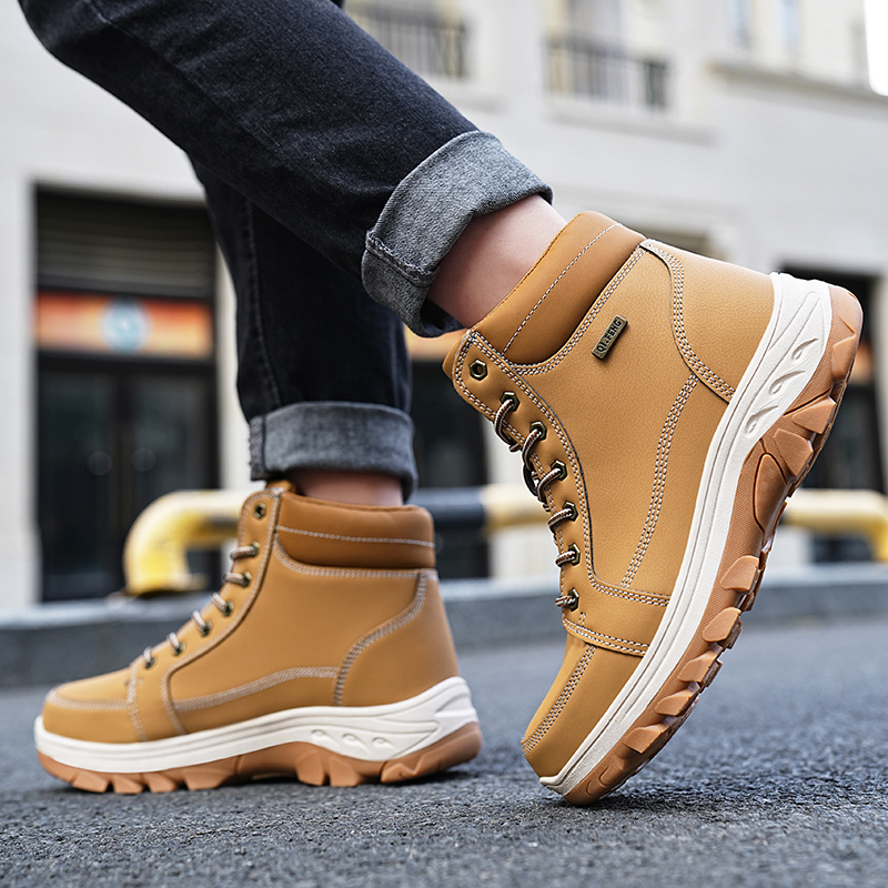 Мужские зимние ботинки для акт – обзор и цена Men'S Shoes Yellow And Black